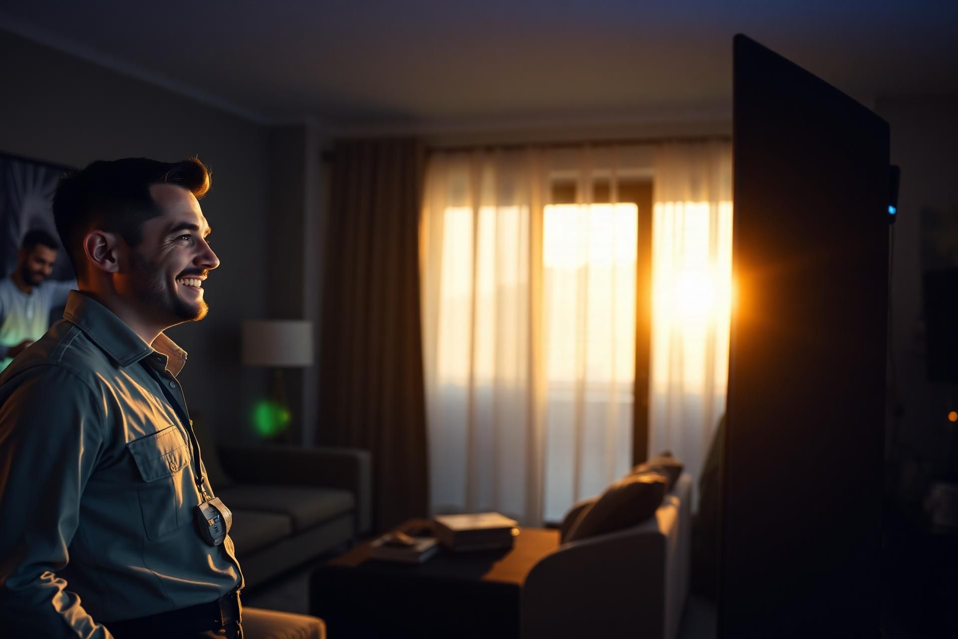 Waypoint Tech technician setting up a smart home